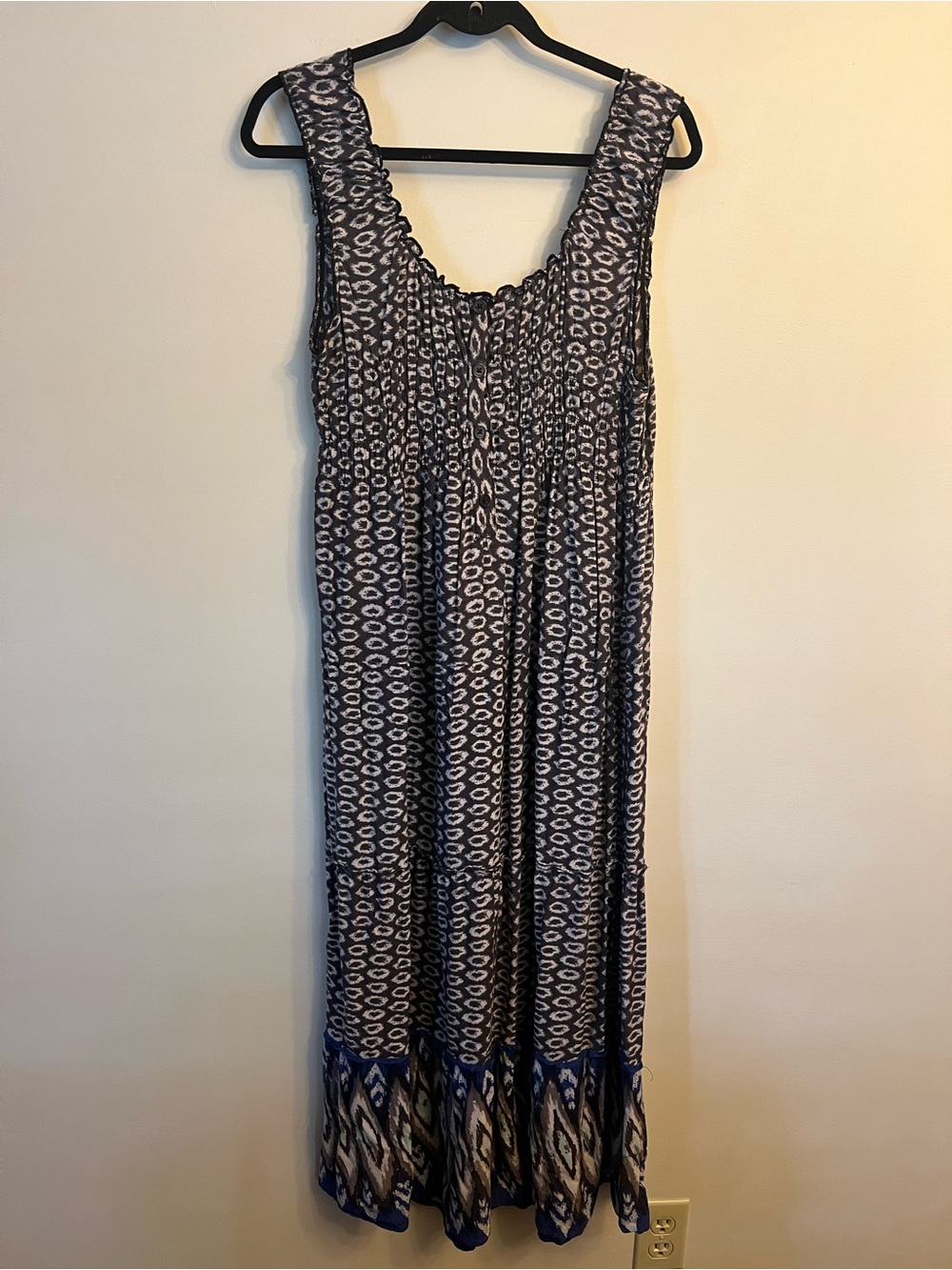 Aravon Navy and White Printed Maxi Dress
